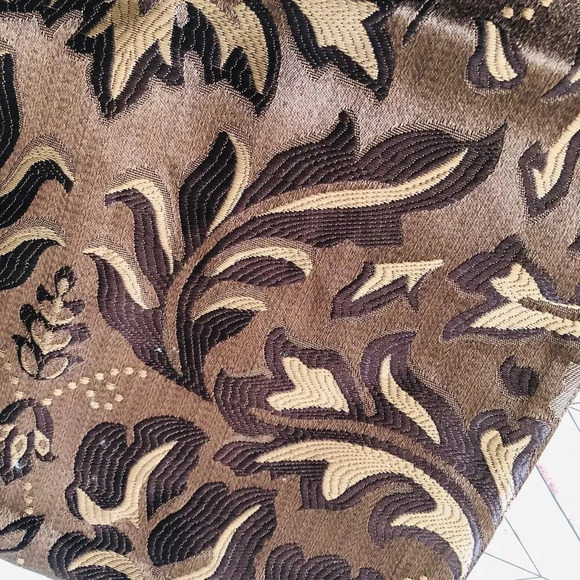 Dark Brown Tapestry Print Table Runner Moody Victorian Style - Picture 7 of 9